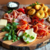 Tagliere di affettati, formaggi e gnocco fritto caldo