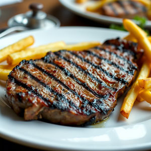Bistecca ai ferri con patatine fritte