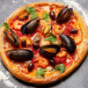 Pizza pomodoro e frutti di mare