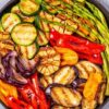 Verdure grigliate: zucchine, melanzane, peperoni, trevisana